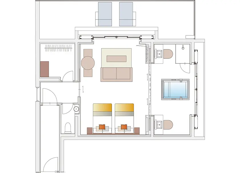 2F コーナースイート 間取り図