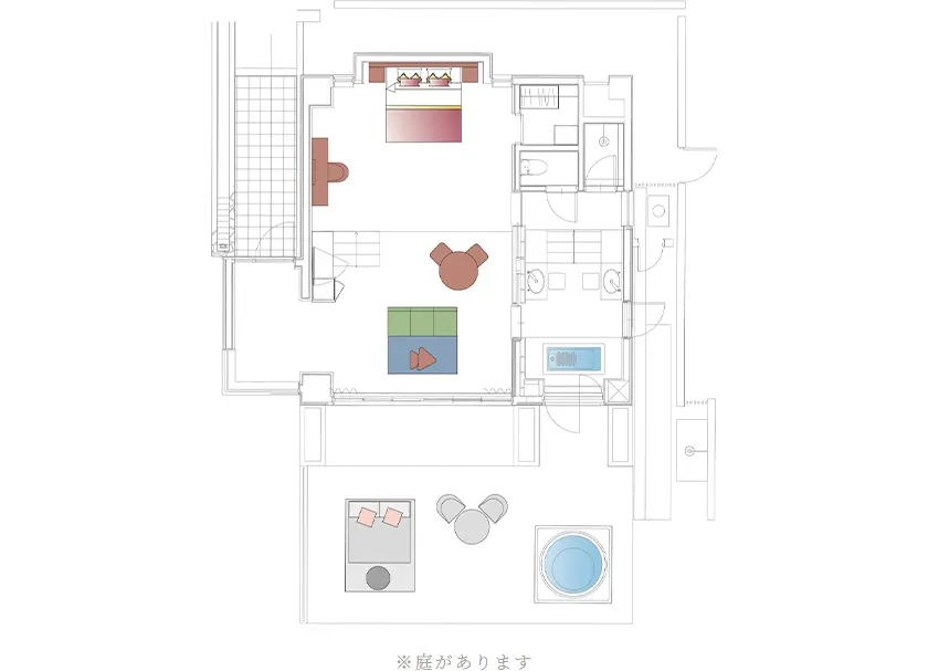 ヴィラエグゼクティブスイート（ダブル） 間取り図